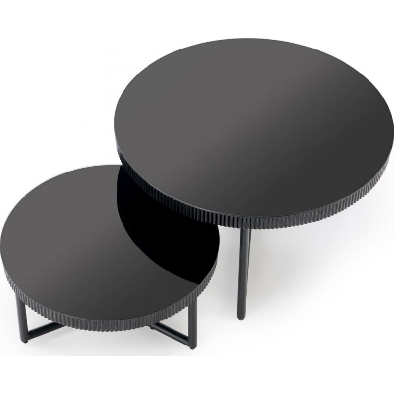 Stolik szklany okrągły Cosmo 60cm czarny | Halmar