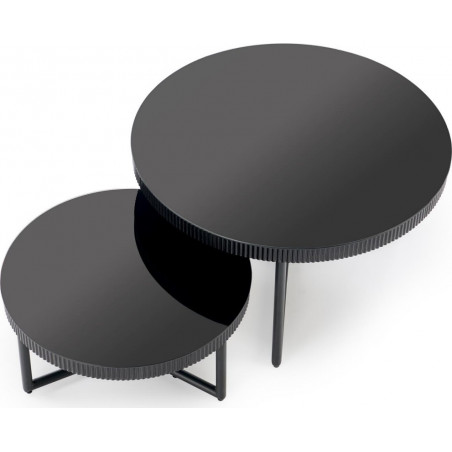 Stolik szklany okrągły Cosmo 60cm czarny | Halmar