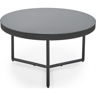 Stolik szklany okrągły Cosmo 80cm czarny Halmar - Sklep mebli