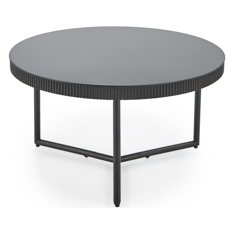Stolik szklany okrągły Cosmo 80cm czarny Halmar - Sklep mebli