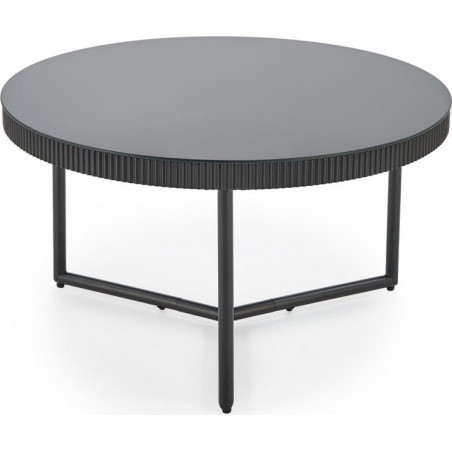 Stolik szklany okrągły Cosmo 80cm czarny Halmar - Sklep mebli