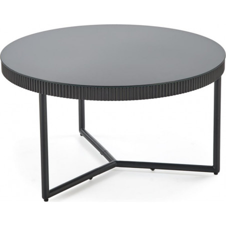 Stolik szklany okrągły Cosmo 80cm czarny Halmar - Sklep mebli