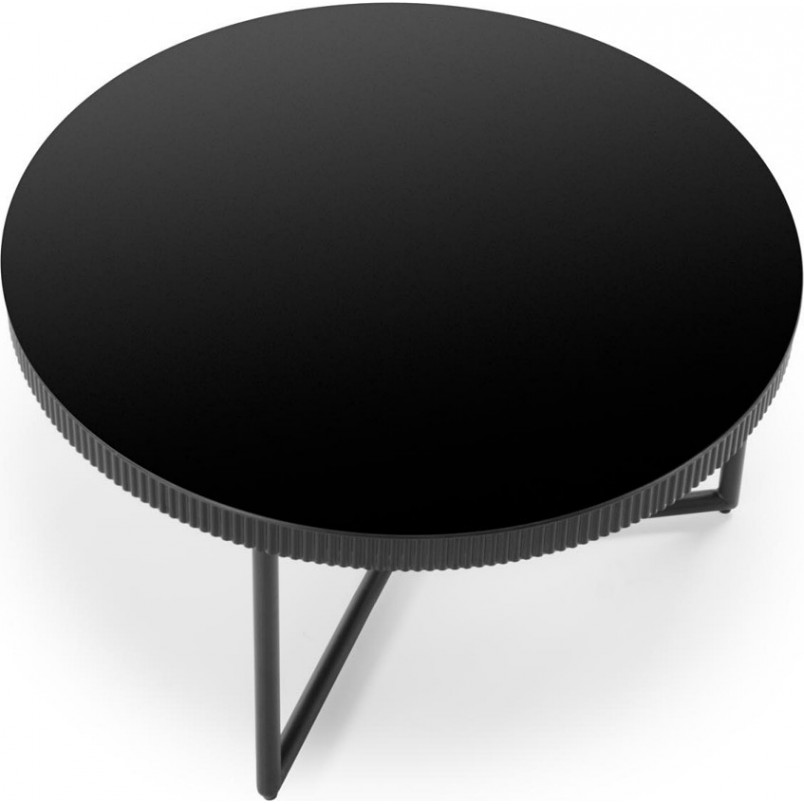Stolik szklany okrągły Cosmo 80cm czarny Halmar - Sklep mebli