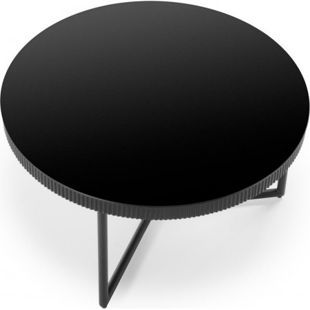 Stolik szklany okrągły Cosmo 80cm czarny Halmar - Sklep mebli