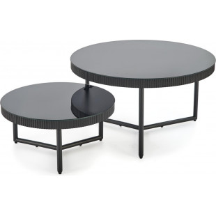 Stolik szklany okrągły Cosmo 80cm czarny Halmar - Sklep mebli