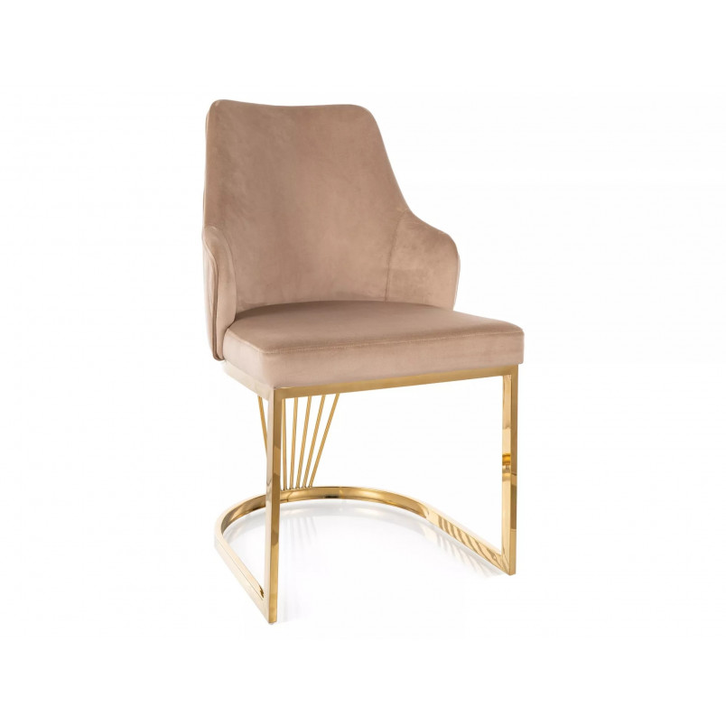 Krzesło welurowe Alure Velvet beżowe Signal - Elegancki design
