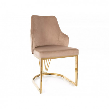 Krzesło welurowe Alure Velvet beżowe Signal - Elegancki design