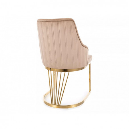 Krzesło welurowe Alure Velvet beżowe Signal - Elegancki design
