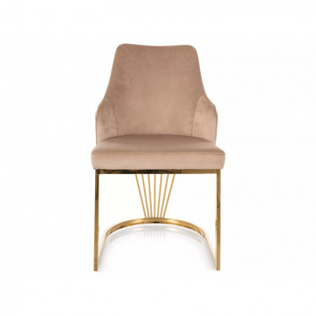 Krzesło welurowe Alure Velvet beżowe Signal - Elegancki design