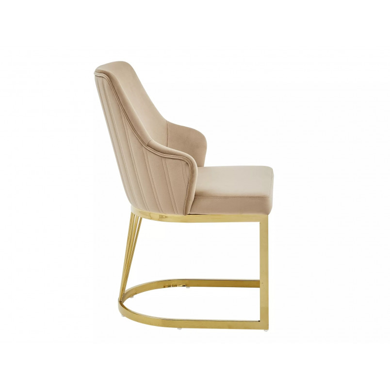Krzesło welurowe Alure Velvet beżowe Signal - Elegancki design