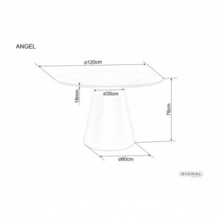 Stół okrągły Angel 120cm dąb/kaszmir Signal - Elegancki design