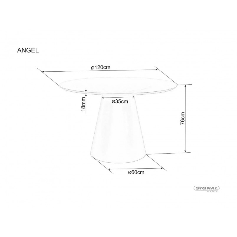 Stół okrągły Angel 120cm dąb/kaszmir Signal - Elegancki design