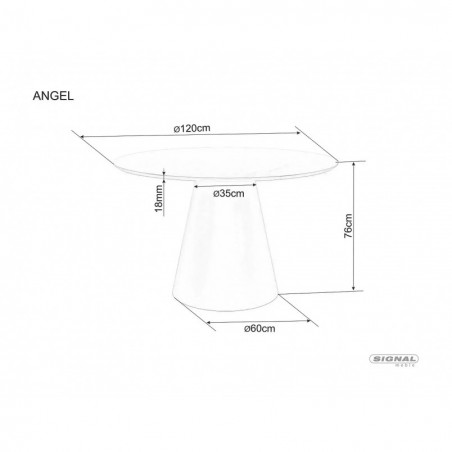 Stół okrągły Angel 120cm dąb/kaszmir Signal - Elegancki design