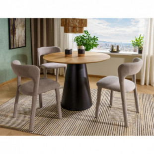 Stół okrągły Angel 100cm dąb/czarny Signal - Elegancki design