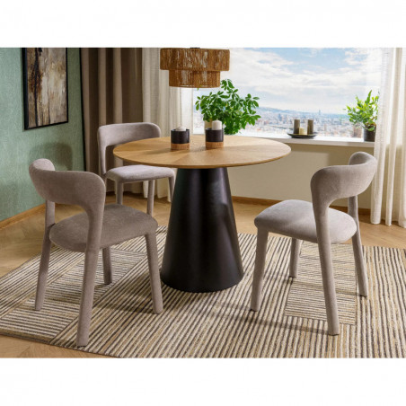 Stół okrągły Angel 100cm dąb/czarny Signal - Elegancki design