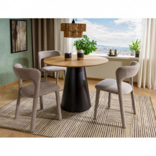 Stół okrągły Angel 120cm dąb/czarny Signal - Elegancki design
