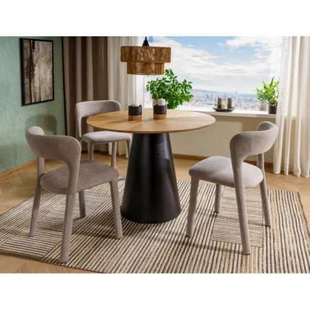 Stół okrągły Angel 120cm dąb/czarny Signal - Elegancki design