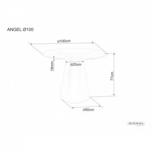 Stół okrągły Angel 100cm - Signal | Efekt Marmuru