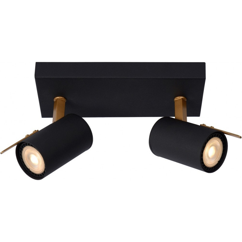 Reflektor sufitowy LED podwójny czarny Lucide | Oświetlenie