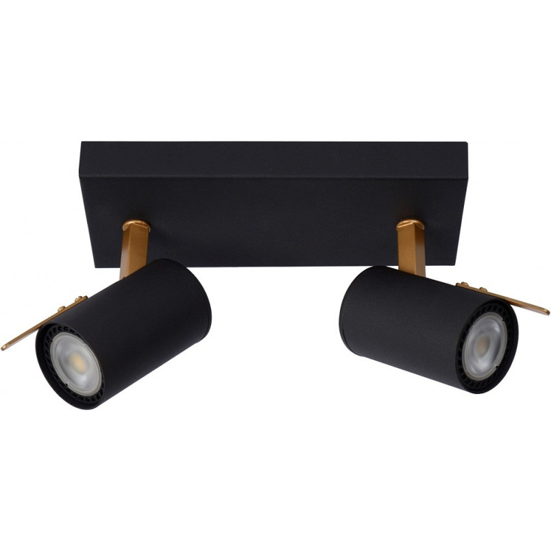 Reflektor sufitowy LED podwójny czarny Lucide | Oświetlenie