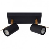 Reflektor sufitowy LED podwójny czarny Lucide | Oświetlenie