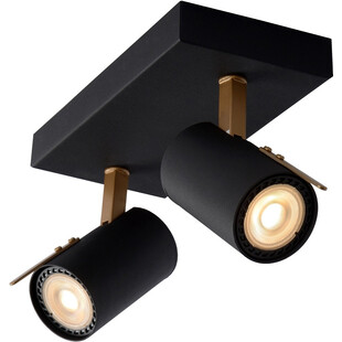 Reflektor sufitowy LED podwójny czarny Lucide | Oświetlenie
