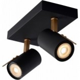 Reflektor sufitowy LED podwójny czarny Lucide | Oświetlenie