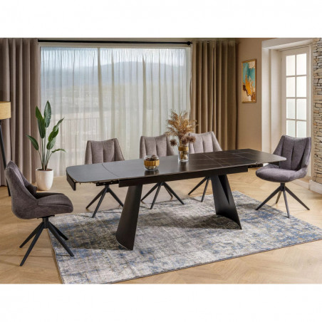 Stół rozkładany Signal Bacardi | Czarny marmur, 160-240x90cm