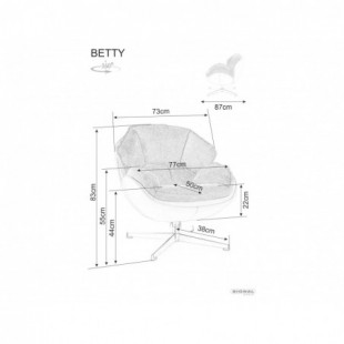Fotel obrotowy Betty beżowy Signal - Komfort i styl w Twoim salonie