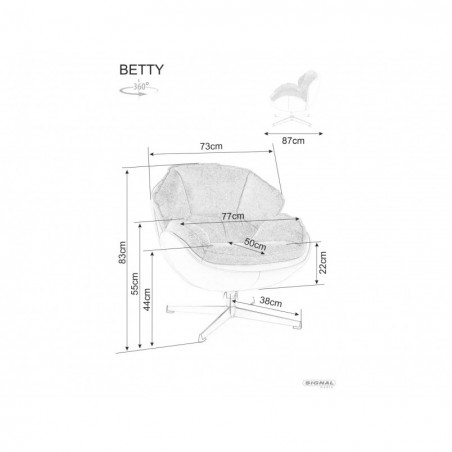 Fotel obrotowy Betty curry | Signal - Komfort i styl