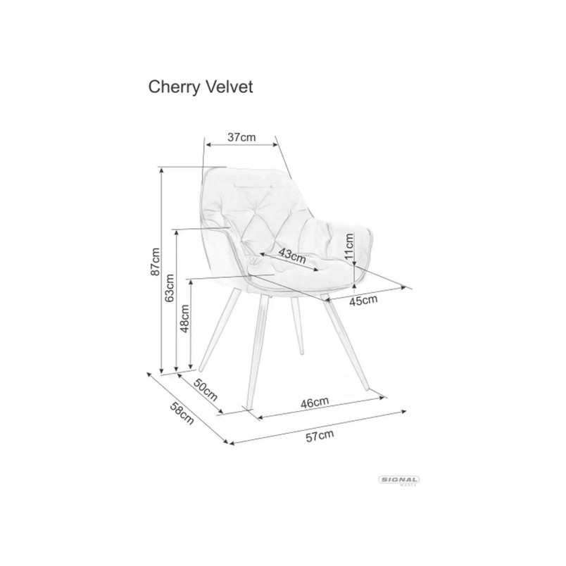 Krzesło welurowe Signal Cherry Velvet - Stylowy design i komfort