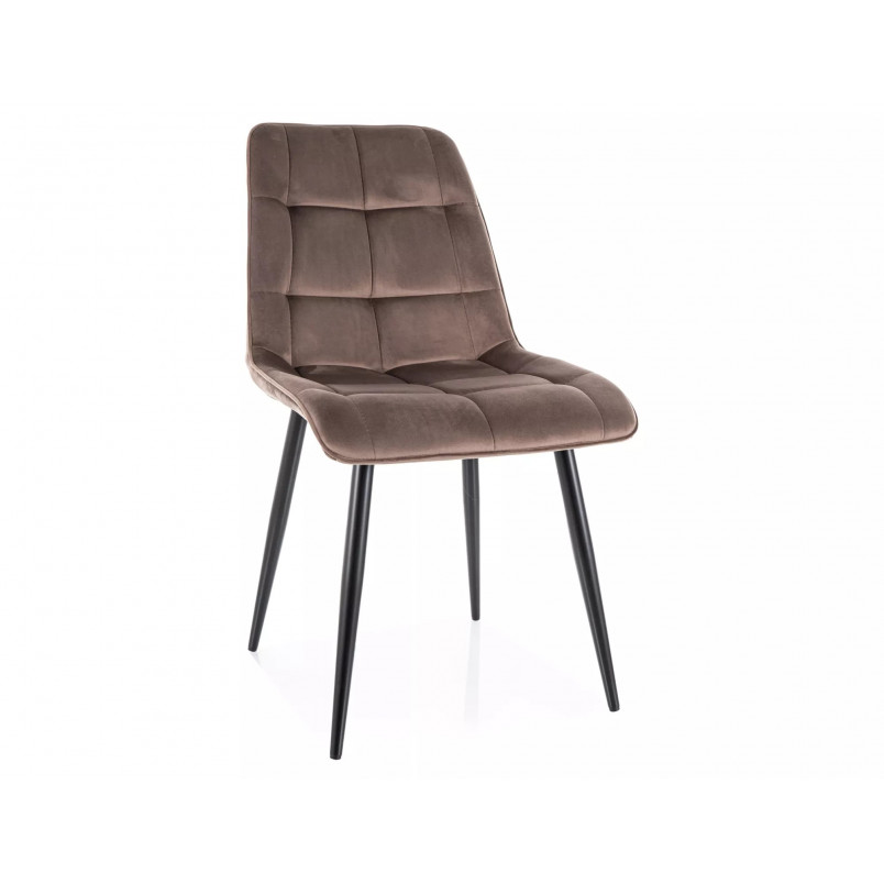 Krzesło welurowe Chic Velvet cappuccino Signal - Stylowy design