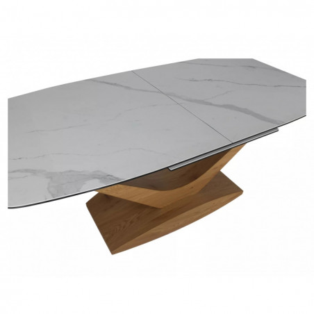 Stół rozkładany Dolce Signal | 180-240x95cm | Biały marmur