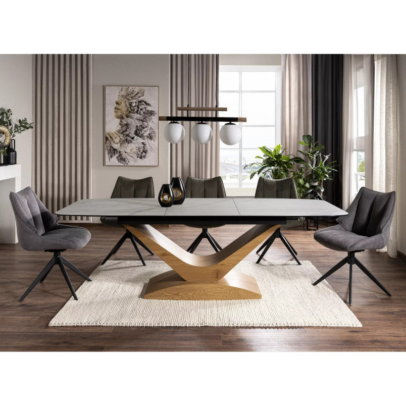 Stół rozkładany Dolce Signal | 180-240x95cm | Biały marmur