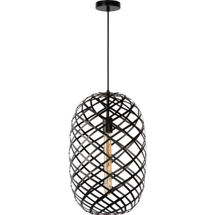 Lampa Wisząca Wolfram Czarna Lucide | Loftowa Owalna