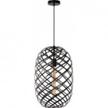 Lampa Wisząca Wolfram Czarna Lucide | Loftowa Owalna