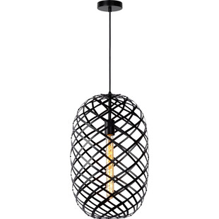 Lampa Wisząca Wolfram Czarna Lucide | Loftowa Owalna