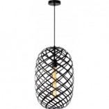 Lampa Wisząca Wolfram Czarna Lucide | Loftowa Owalna