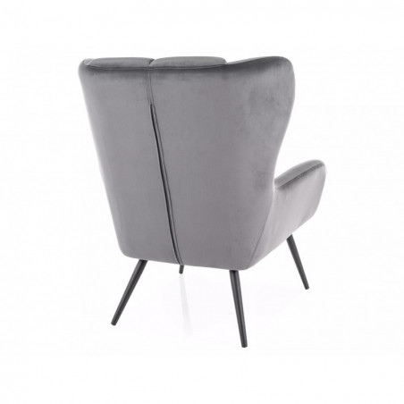 Fotel welurowy Louis szary Signal | Komfort i elegancja
