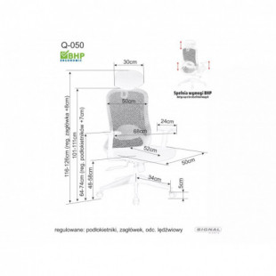 Fotel biurowy ergonomiczny Signal Q-050 czarny - Komfort i zdrowie