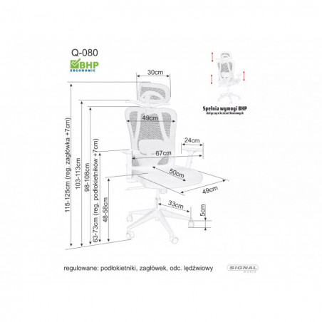Fotel biurowy ergonomiczny Signal Q-080M - Komfort i BHP