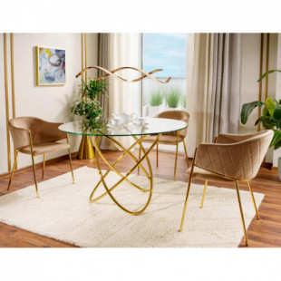 Stół szklany okrągły Orbit 100cm Signal - Elegancki Design