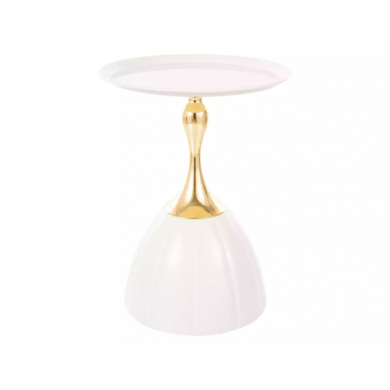 Stolik boczny Piana Signal | Biało-złoty, 38cm | Kup online