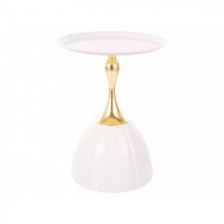 Stolik boczny Piana Signal | Biało-złoty, 38cm | Kup online