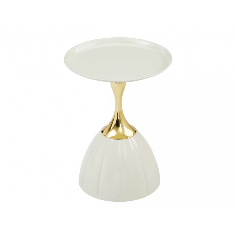 Stolik boczny Piana Signal | Biało-złoty, 38cm | Kup online