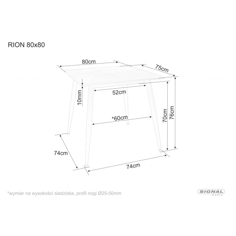 Stół nowoczesny Rion 80x80 Signal - Biały marmur | Kup teraz!