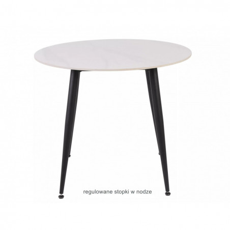 Stół okrągły Rion 90cm biały Signal | Elegancki design