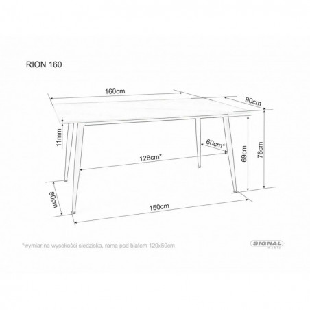 Stół ceramiczny Rion 160x70 szary Signal | Nowoczesny design