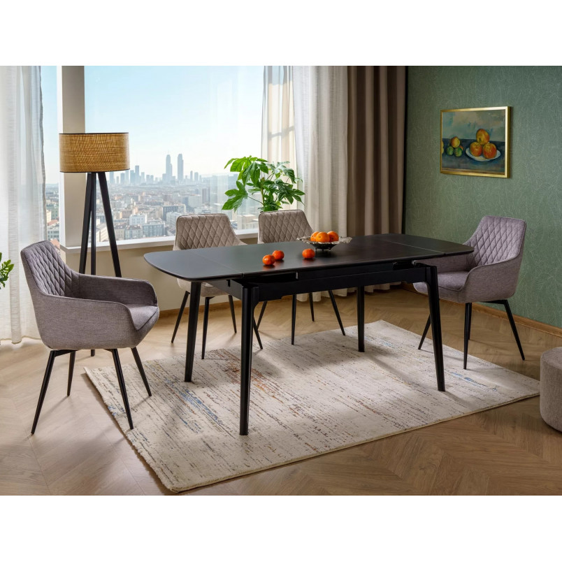 Stół rozkładany Signal Sento: Czarny marmur, 120-180x80cm - Kup Teraz!