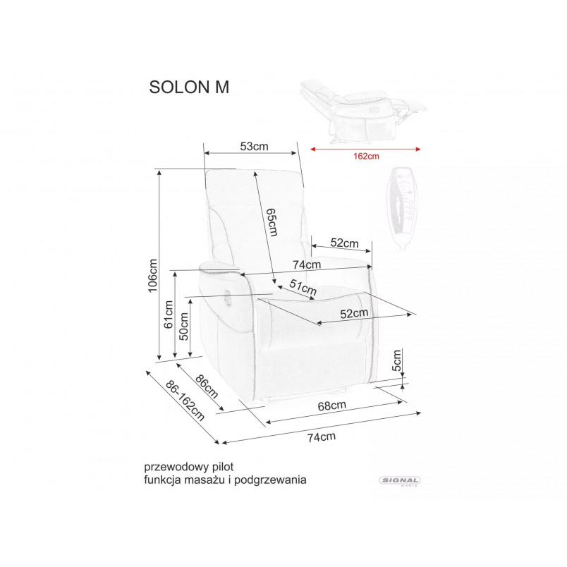 Fotel rozkładany z masażem Signal Brego beżowy - Komfort i relaks